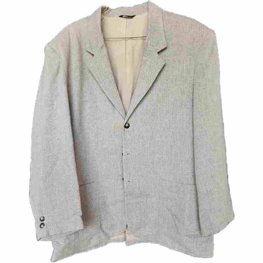 City Streets Men's 90s grey blazer 3 button formal dressy coat XL